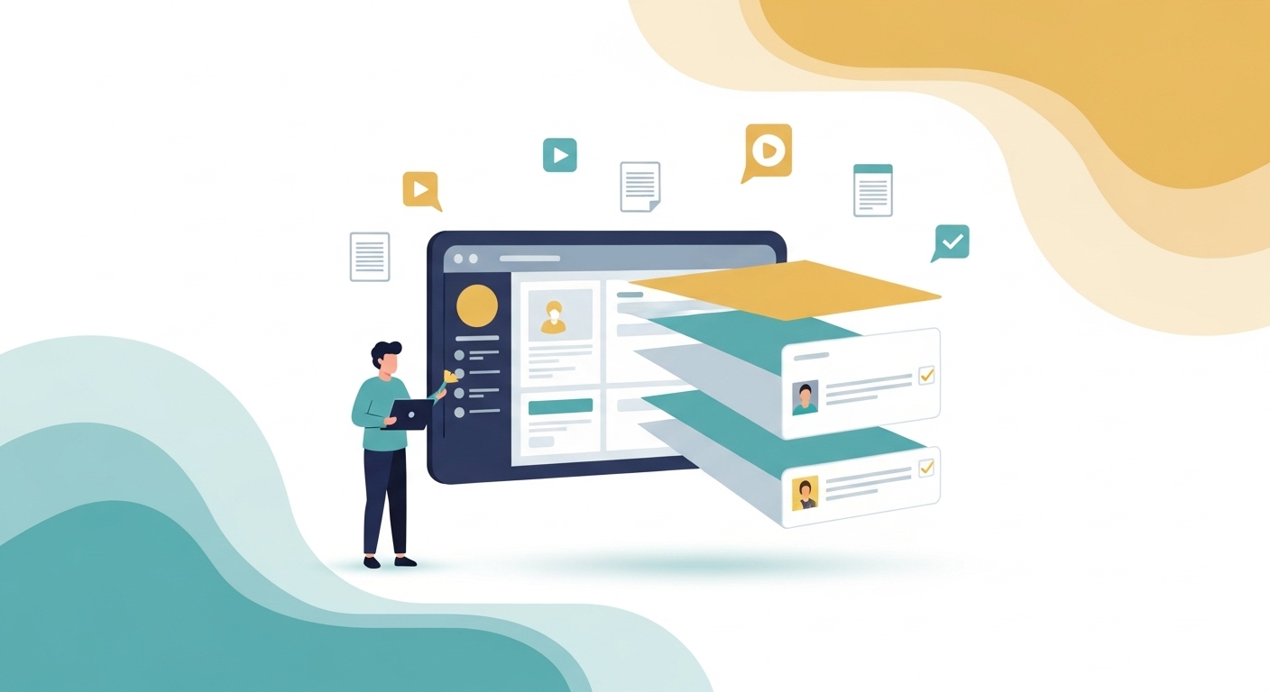 Course builder with lessons and modules